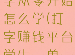 想学拼音打字从零开始怎么学(打字赚钱平台学生一单一结)