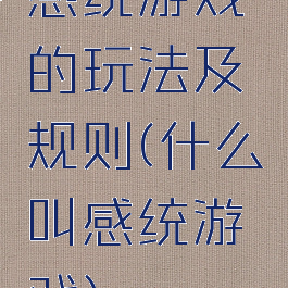 感统游戏的玩法及规则(什么叫感统游戏)