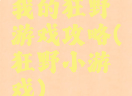 我的狂野游戏攻略(狂野小游戏)