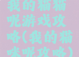 我的猫猫呢游戏攻略(我的猫咪呢攻略)