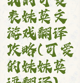 我的可爱表妹英文游戏翻译攻略(可爱的妹妹英语翻译)