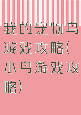 我的宠物鸟游戏攻略(小鸟游戏攻略)