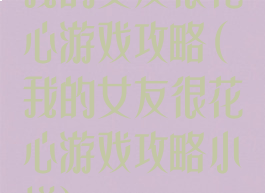 我的女友很花心游戏攻略(我的女友很花心游戏攻略小说)