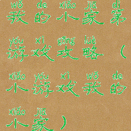 我的小家第游戏攻略(小游戏我的小家)