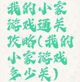 我的小家游戏通关攻略(我的小家游戏多少关)