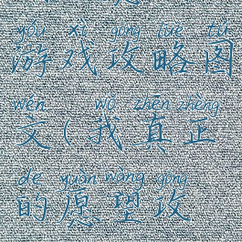 我的愿望游戏攻略图文(我真正的愿望攻略)