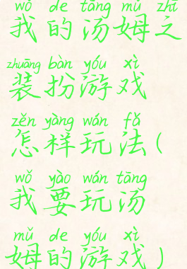 我的汤姆之装扮游戏怎样玩法(我要玩汤姆的游戏)