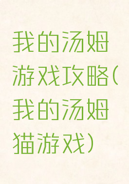 我的汤姆游戏攻略(我的汤姆猫游戏)