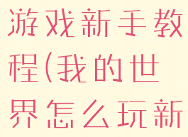 我们的世界游戏新手教程(我的世界怎么玩新手教程)