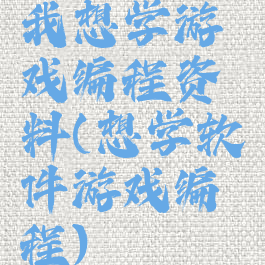 我想学游戏编程资料(想学软件游戏编程)