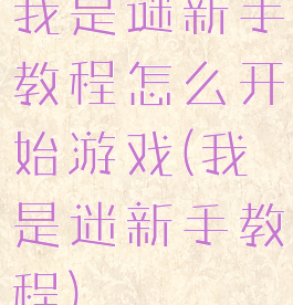 我是谜新手教程怎么开始游戏(我是迷新手教程)