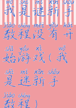 我是谜新手教程没有开始游戏(我是迷新手教程)