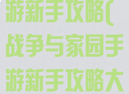 战争与家园手游新手攻略(战争与家园手游新手攻略大全)