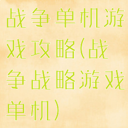 战争单机游戏攻略(战争战略游戏单机)