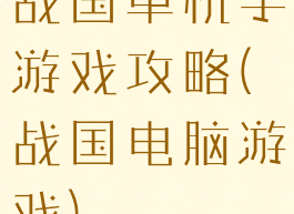 战国单机手游戏攻略(战国电脑游戏)