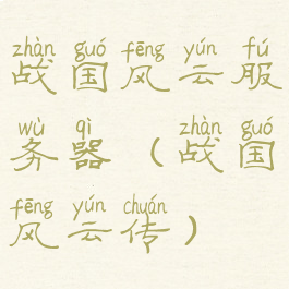 战国风云服务器(战国风云传)