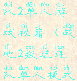 战地叛逆连队2单人游戏秘籍(战地2叛逆连队单人模式武器)