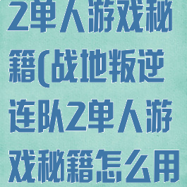 战地叛逆连队2单人游戏秘籍(战地叛逆连队2单人游戏秘籍怎么用)