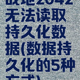 战地2042无法读取持久化数据(数据持久化的5种方式)