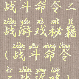 战斗命令二战游戏秘籍(战斗命令二战攻略)