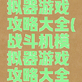 战斗机模拟器游戏攻略大全(战斗机模拟器游戏攻略大全图解)