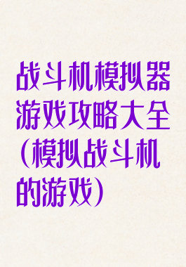 战斗机模拟器游戏攻略大全(模拟战斗机的游戏)
