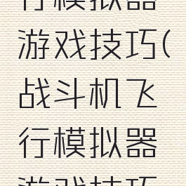 战斗机飞行模拟器游戏技巧(战斗机飞行模拟器游戏技巧大全)