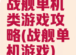 战舰单机类游戏攻略(战舰单机游戏)