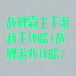 战舰霸主手游新手攻略(战舰游戏攻略)