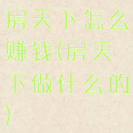 房天下怎么赚钱(房天下做什么的)