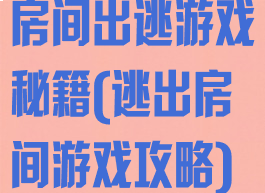 房间出逃游戏秘籍(逃出房间游戏攻略)