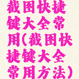 截图快捷键大全常用(截图快捷键大全常用方法)