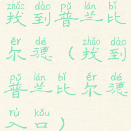 找到普兰比尔德(找到普兰比尔德入口)