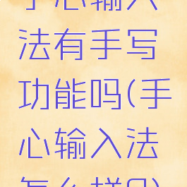 手心输入法有手写功能吗(手心输入法怎么样?)
