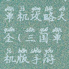 手机版三国单机攻略大全(三国单机版手游攻略)