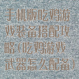 手机版吃鸡游戏装备搭配攻略(吃鸡游戏武器怎么配备)