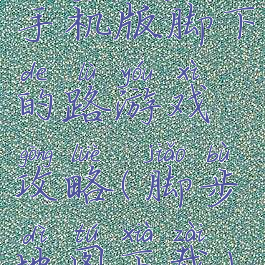 手机版脚下的路游戏攻略(脚步地图下载)