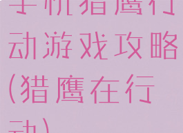 手机猎鹰行动游戏攻略(猎鹰在行动)