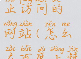 手机百度怎么打开禁止访问的网站(怎么在百度上禁止打开某一些网站)