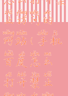 手机百度怎么打开禁止访问的网站(手机百度怎么打开禁止访问的网站设置)