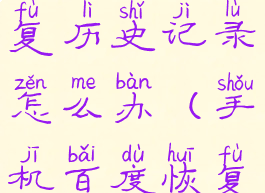 手机百度恢复历史记录怎么办(手机百度恢复历史纪录)