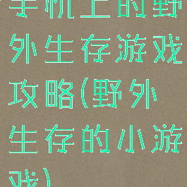 手机上的野外生存游戏攻略(野外生存的小游戏)