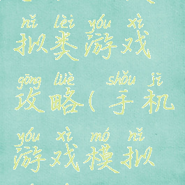 手机上模拟类游戏攻略(手机游戏模拟游戏)