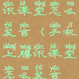 手机上腾讯课堂怎么发言(手机上腾讯课堂怎么发言视频)