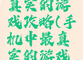 手机中最真实的游戏攻略(手机中最真实的游戏攻略大全)