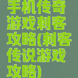 手机传奇游戏刺客攻略(刺客传说游戏攻略)