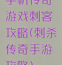 手机传奇游戏刺客攻略(刺杀传奇手游攻略)