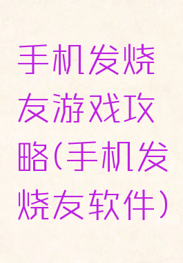 手机发烧友游戏攻略(手机发烧友软件)