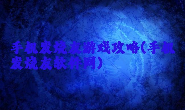 手机发烧友游戏攻略(手机发烧友软件网)