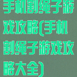 手机割绳子游戏攻略(手机割绳子游戏攻略大全)